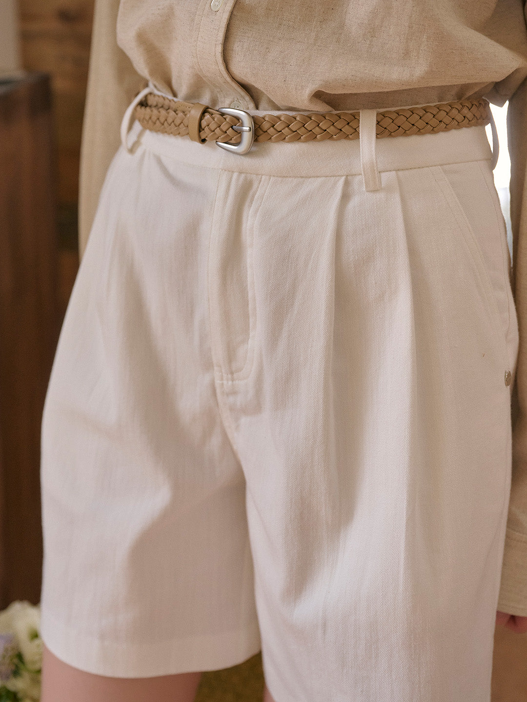 Margo Mid-Waist Cotton Shorts