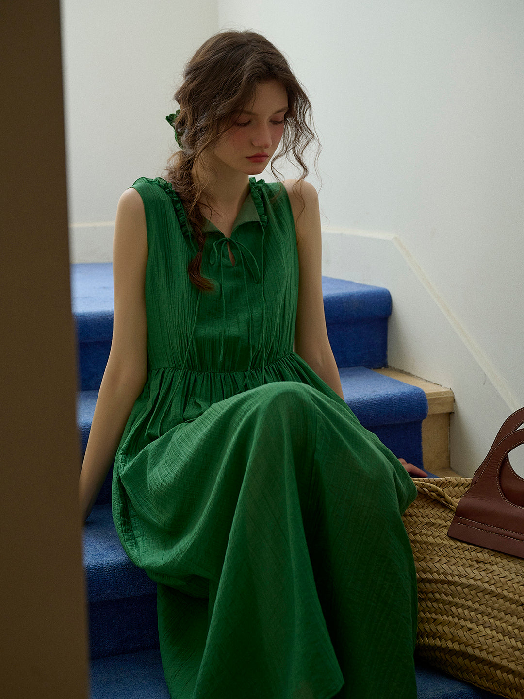 Paris Ruffle V-Neck Sleeveless Dress