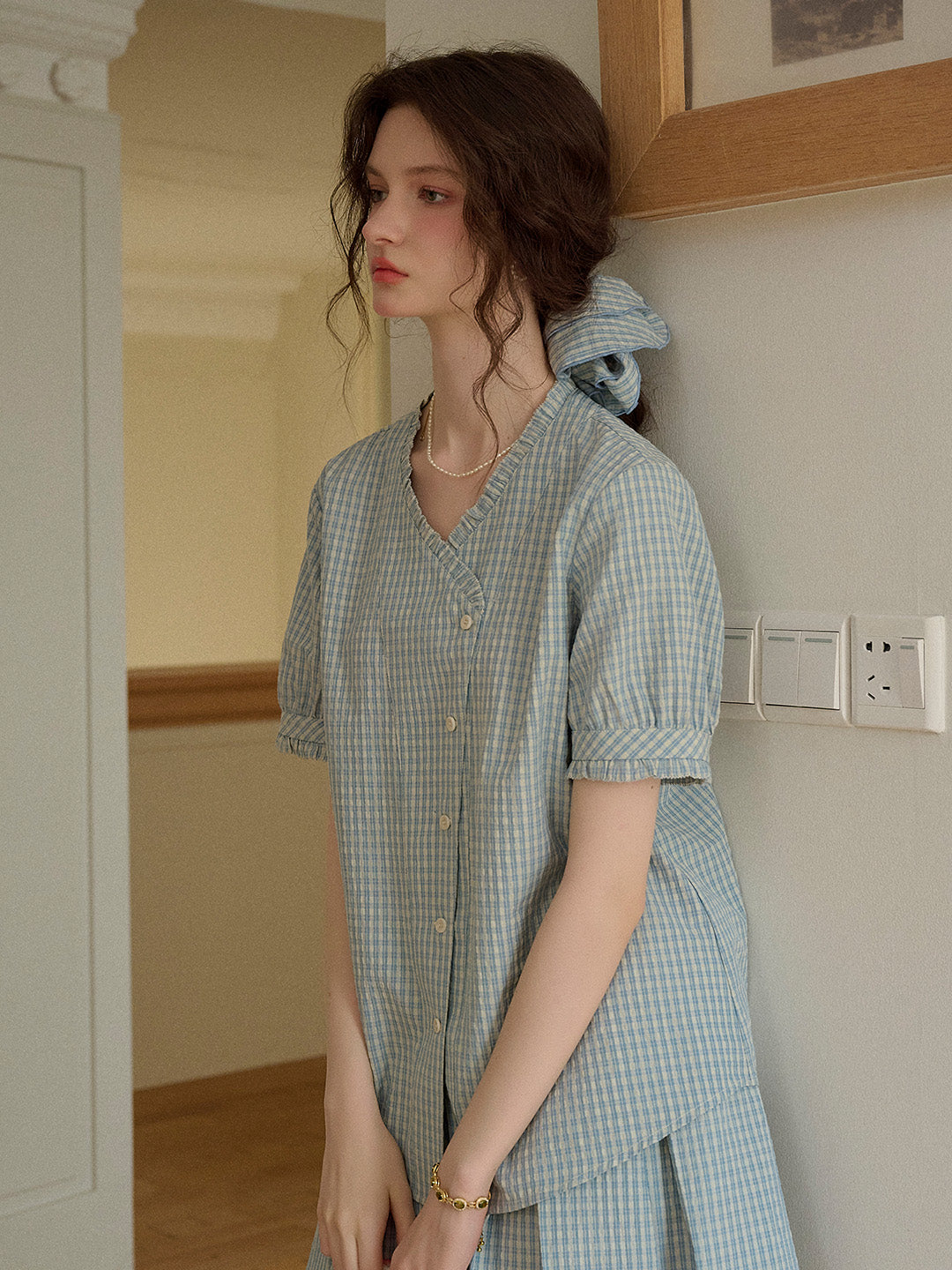 Aurelia V-Neck Puff Sleeve Blouse