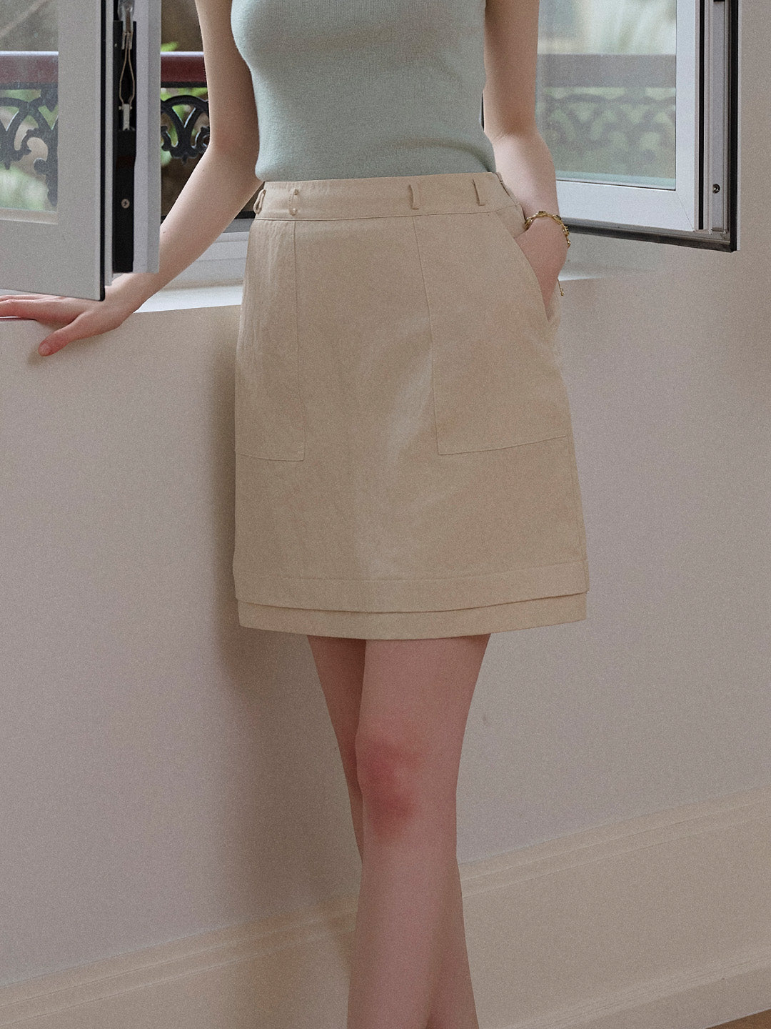 Dove A-Line Pocket Skirt