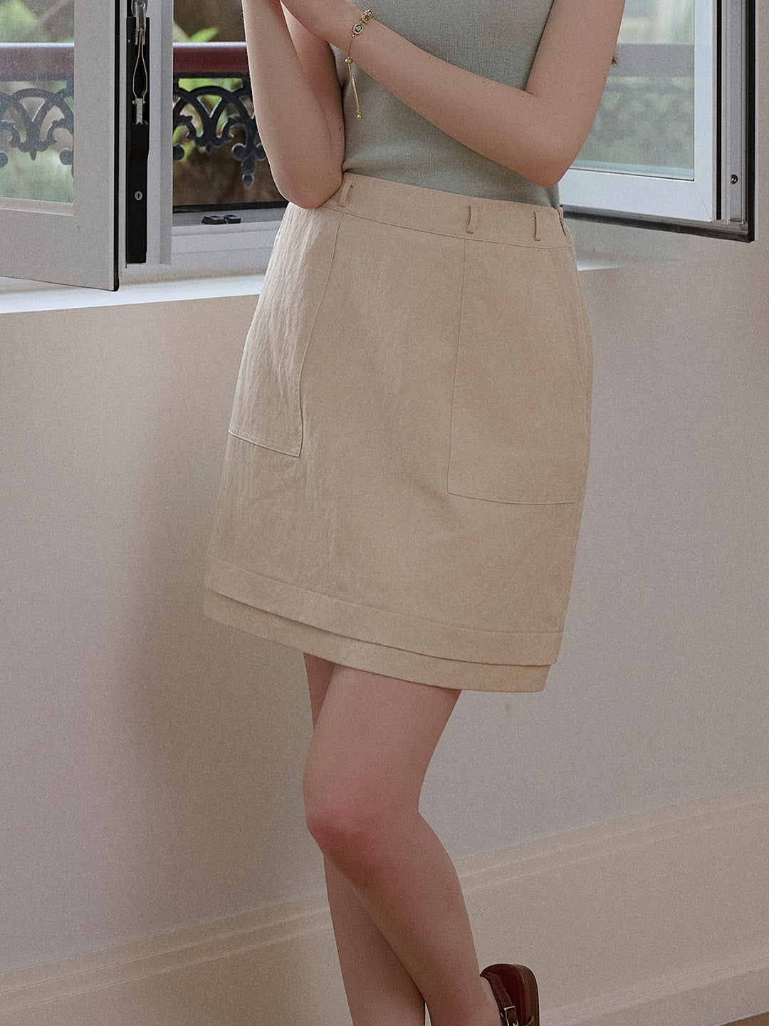 Dove A-Line Pocket Skirt