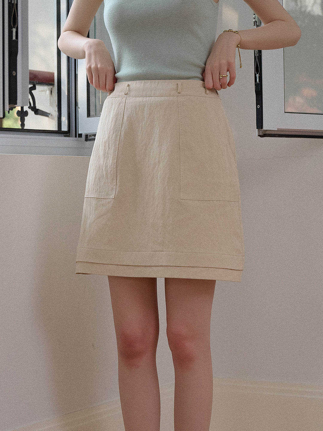 Dove A-Line Pocket Skirt