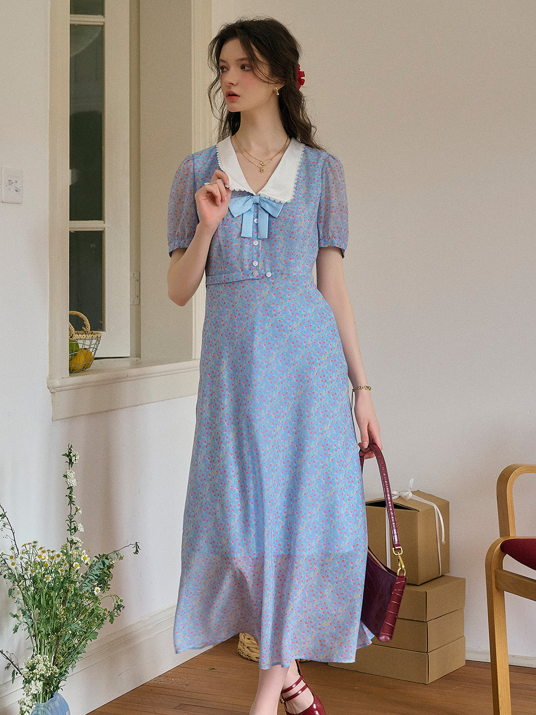 【Final Sale】Leslie V-Neck Dot Dress