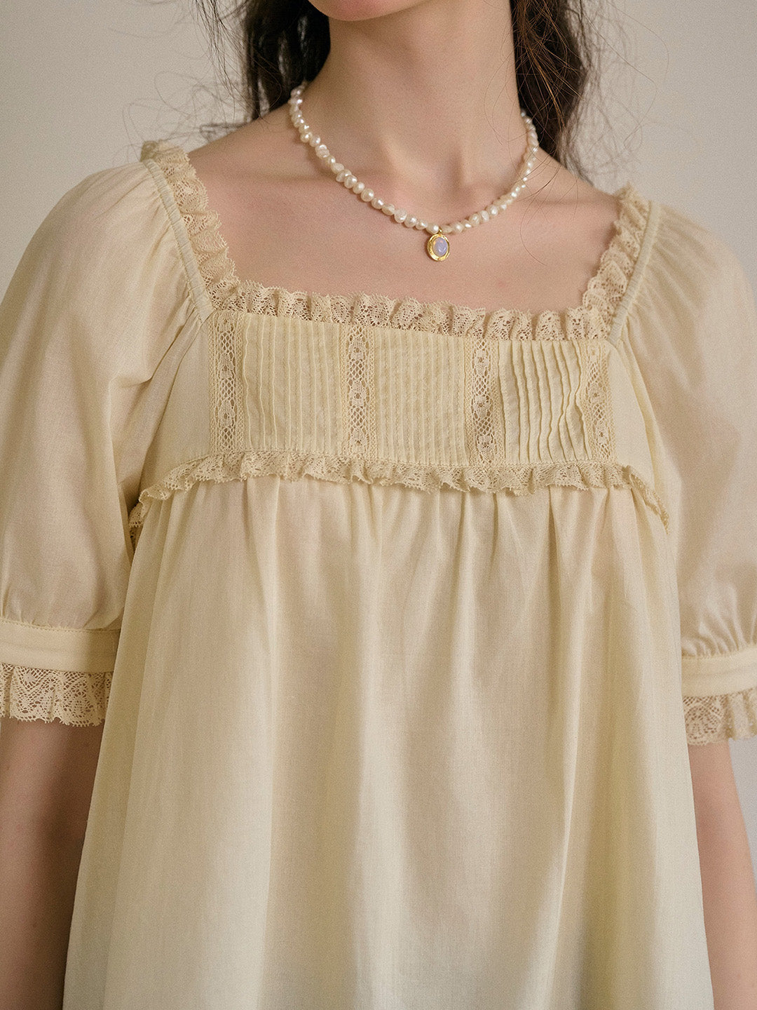 Leia Ruffle Square Neck 100% Cotton Blouse