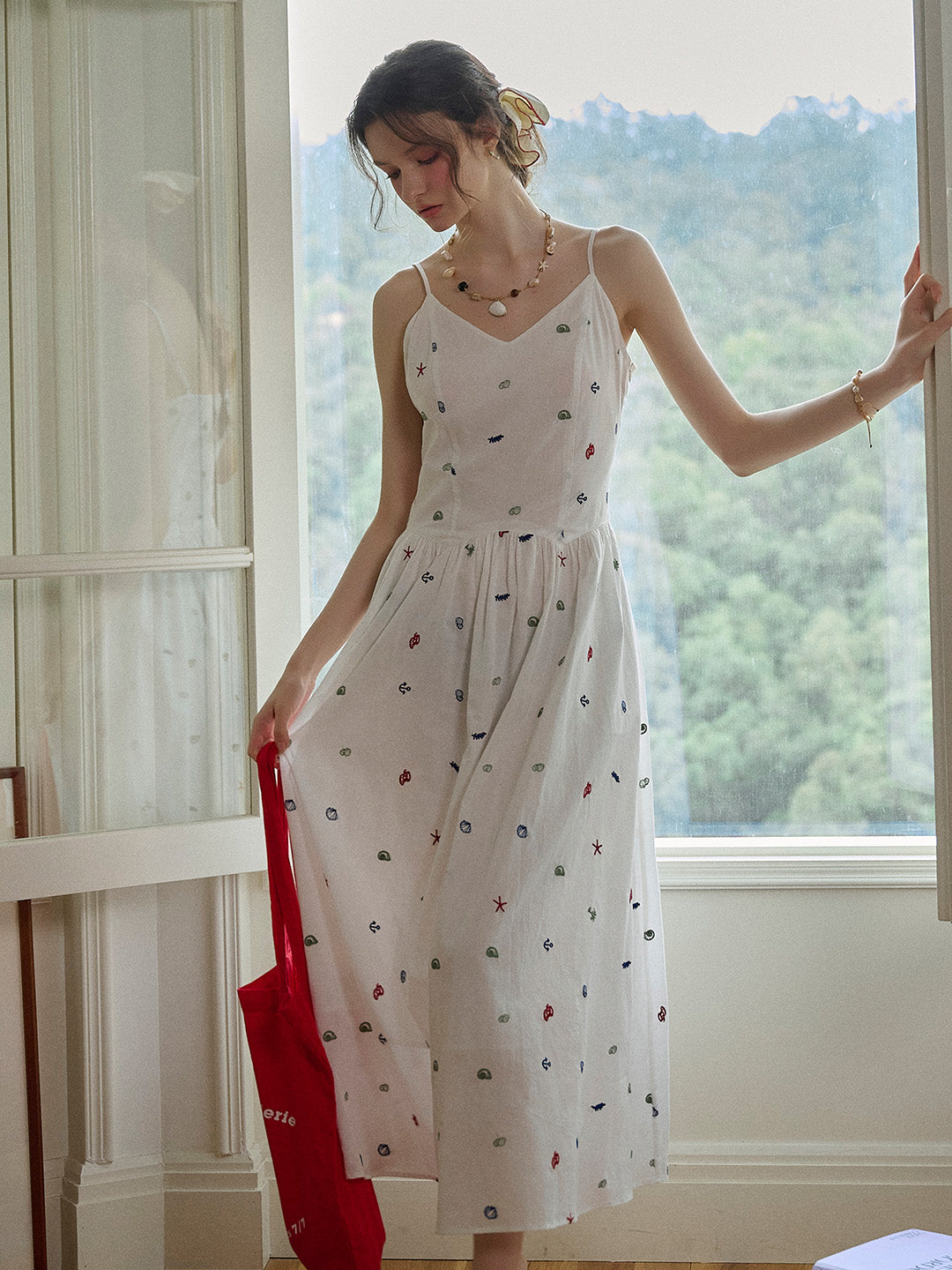 Zelda Suspender Embroidery 100% Cotton Dress