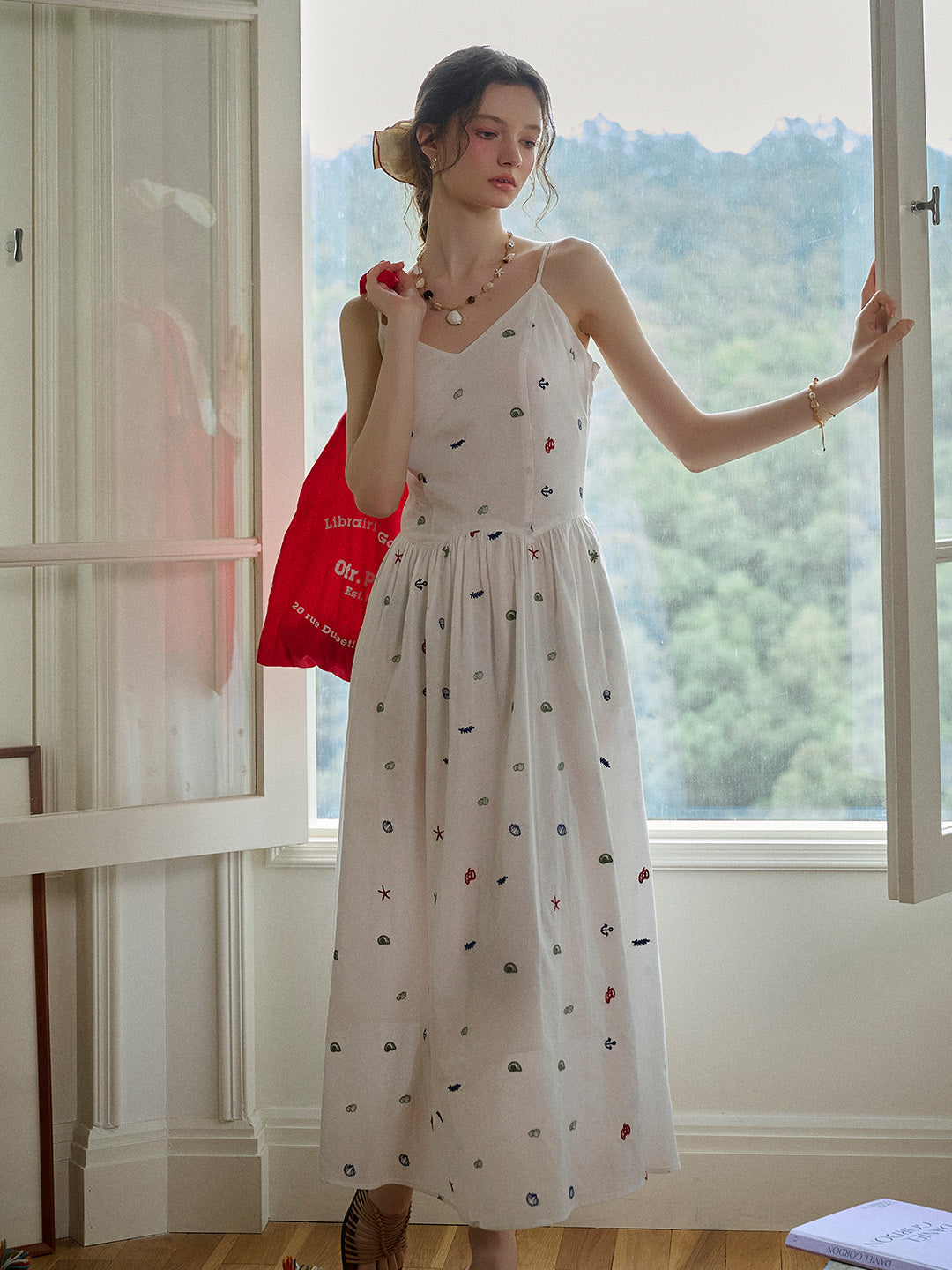 Zelda Suspender Embroidery 100% Cotton Dress