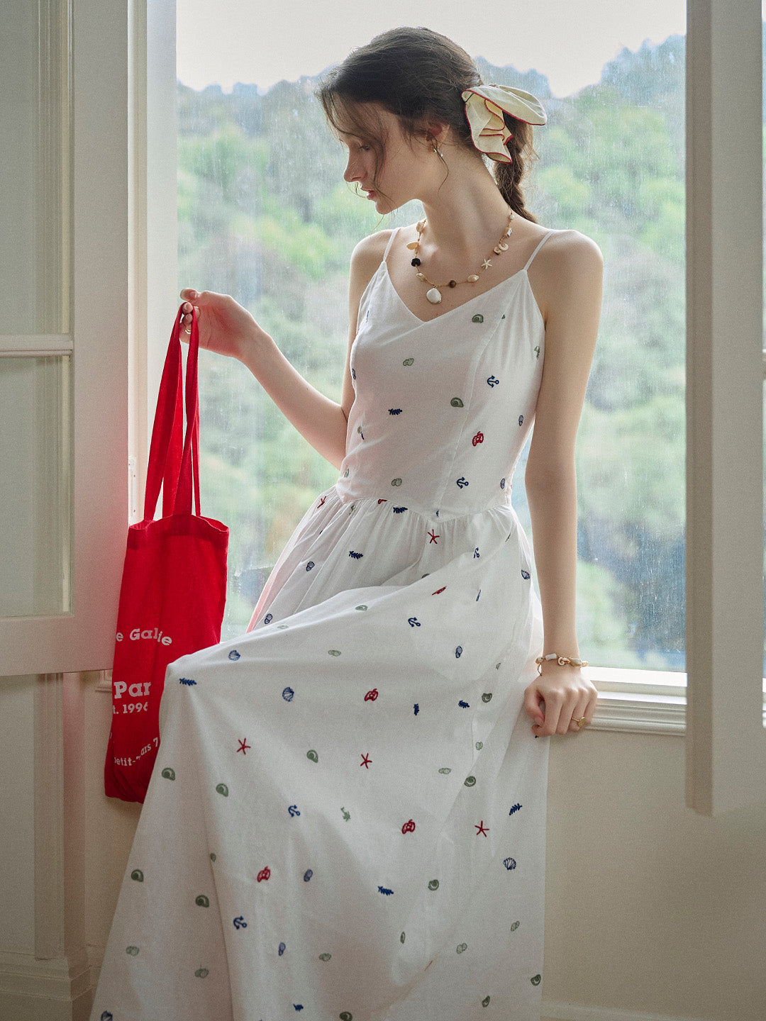 Zelda Suspender Embroidery 100% Cotton Dress