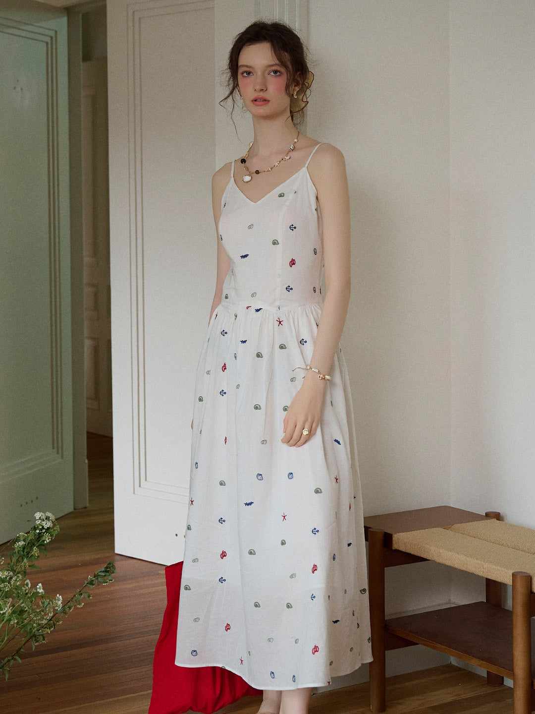 Zelda Suspender Embroidery 100% Cotton Dress