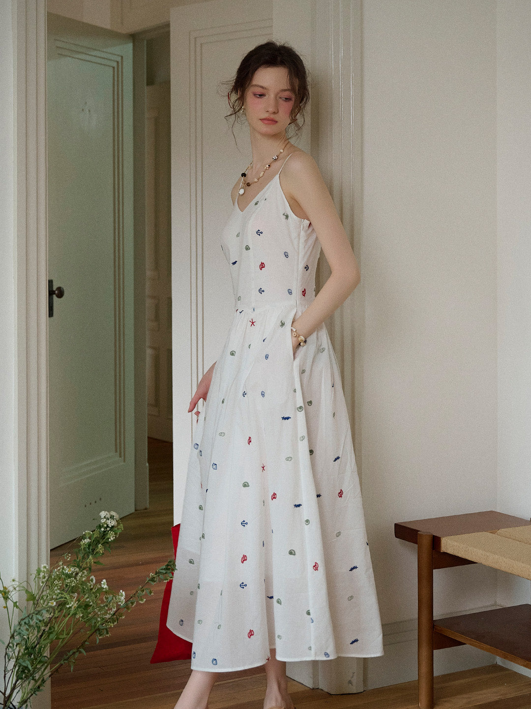 Zelda Suspender Embroidery 100% Cotton Dress