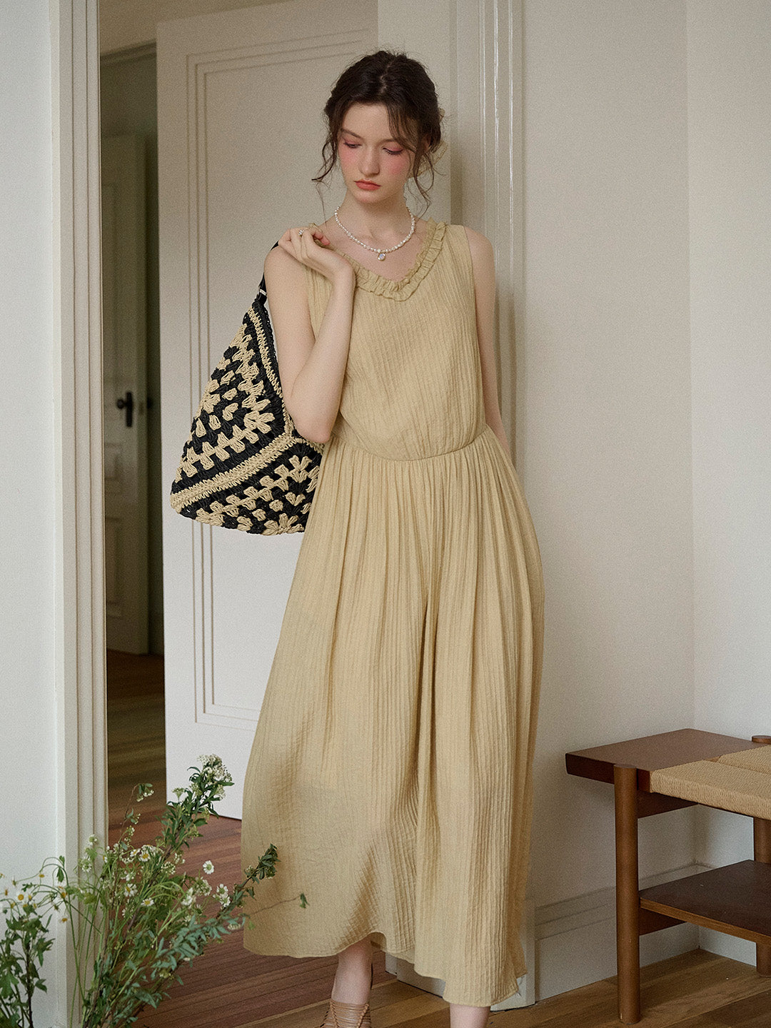 Jolene Ruffle Round Neck Sleeveless Dress