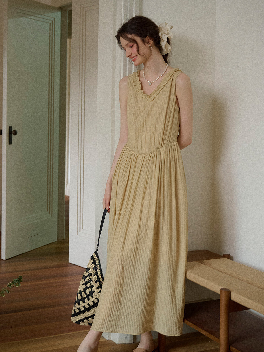 Jolene Ruffle Round Neck Sleeveless Dress