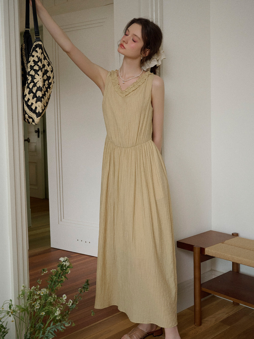 Jolene Ruffle Round Neck Sleeveless Dress