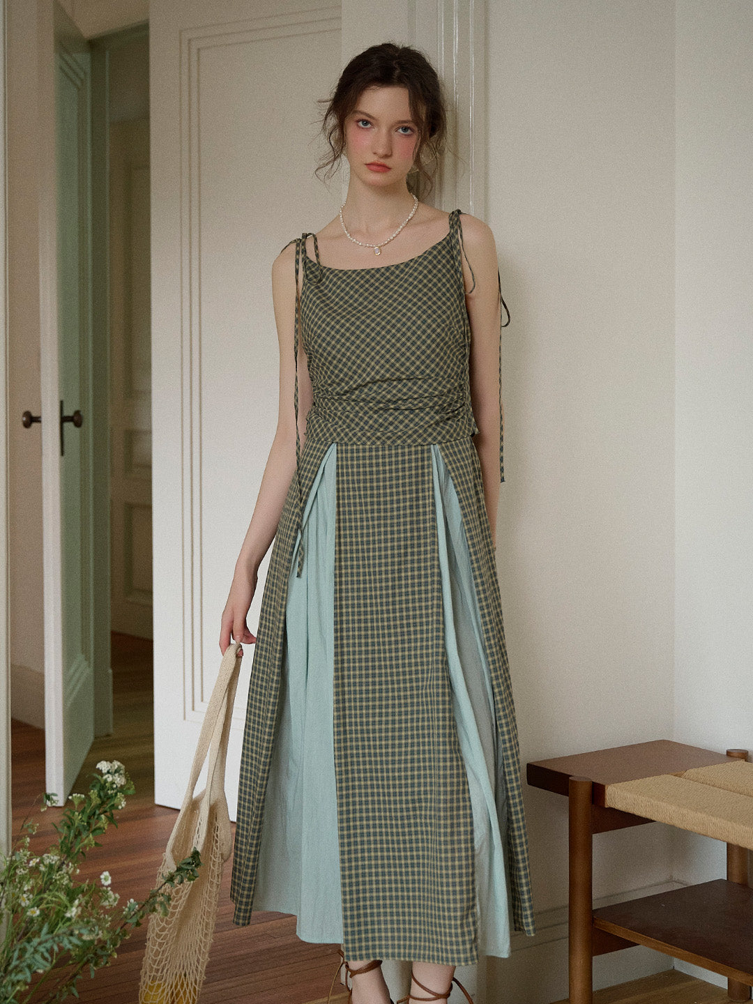 Faith Suspender Plaid 100% Cotton Dress