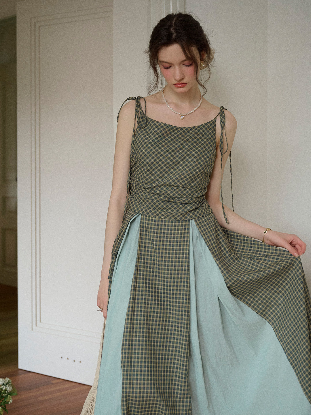 Faith Suspender Plaid 100% Cotton Dress