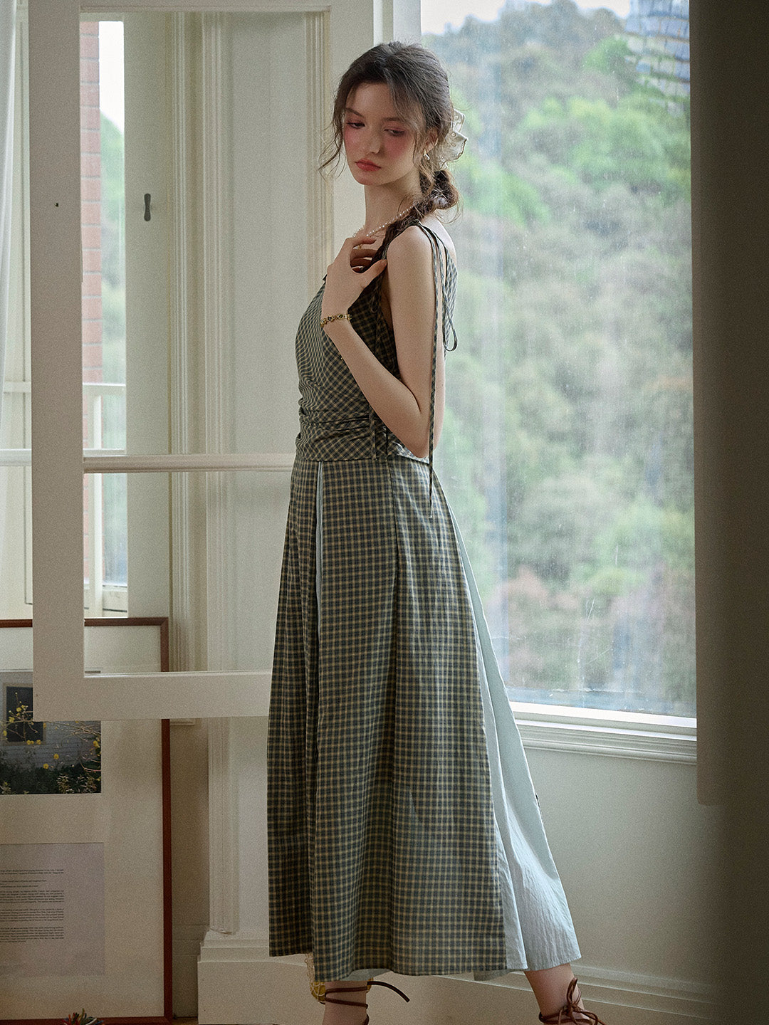 Faith Suspender Plaid 100% Cotton Dress