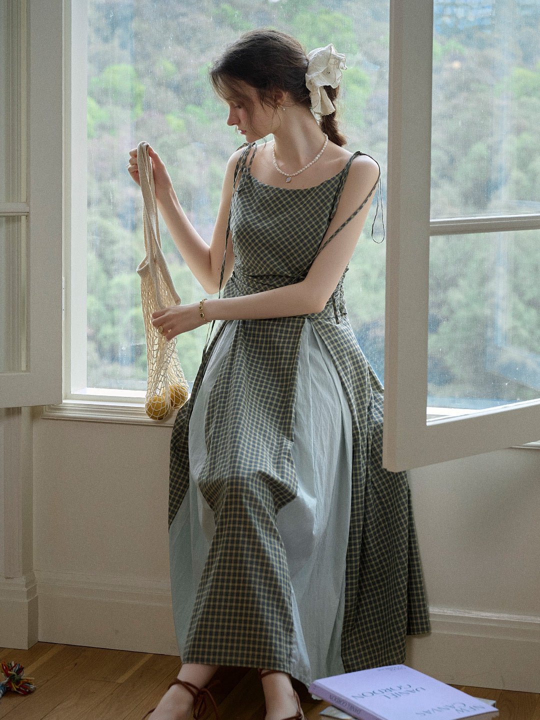 Faith Suspender Plaid 100% Cotton Dress