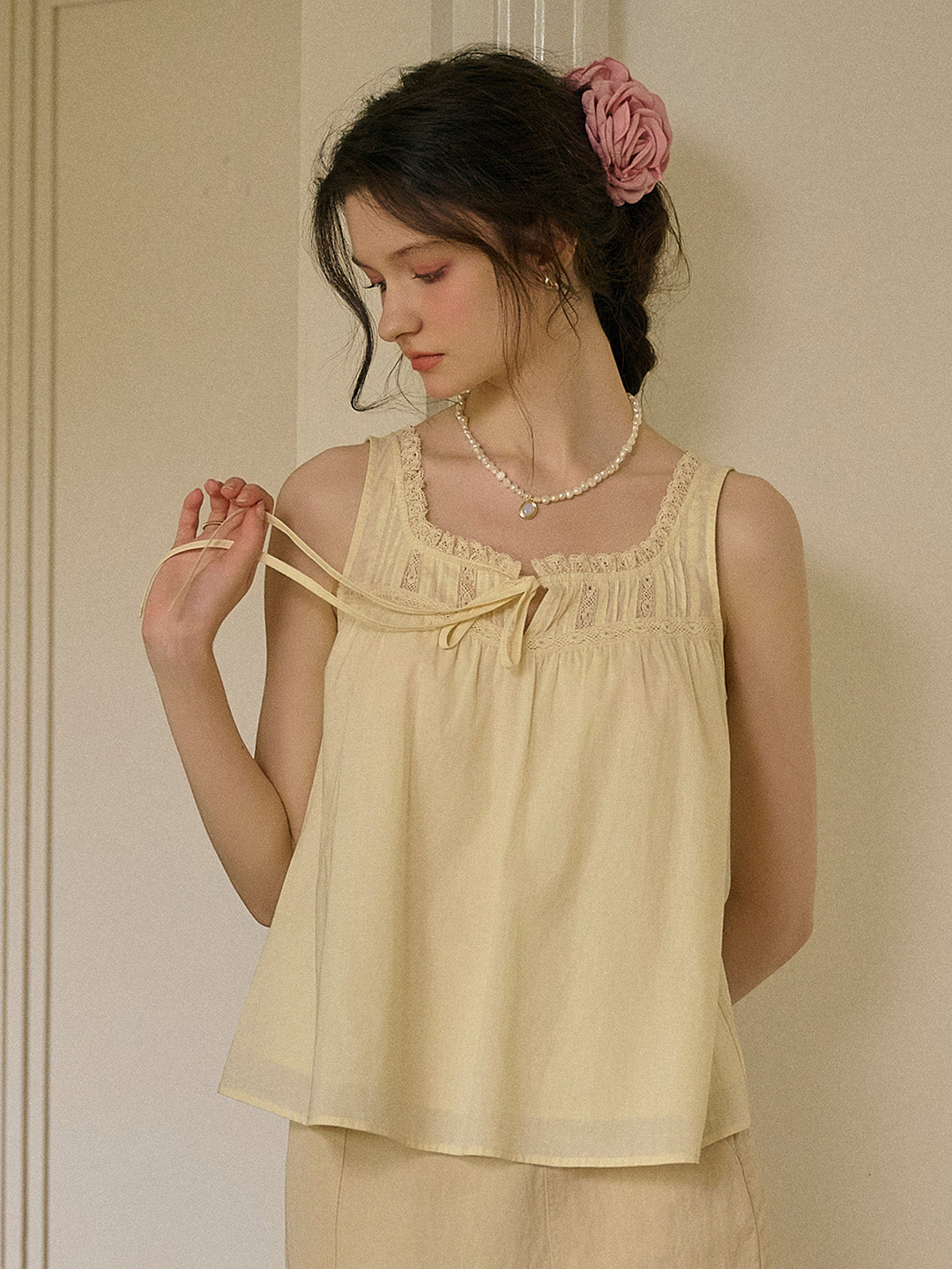 Bellamy Square Neck Sleeveless 100% Cotton Top
