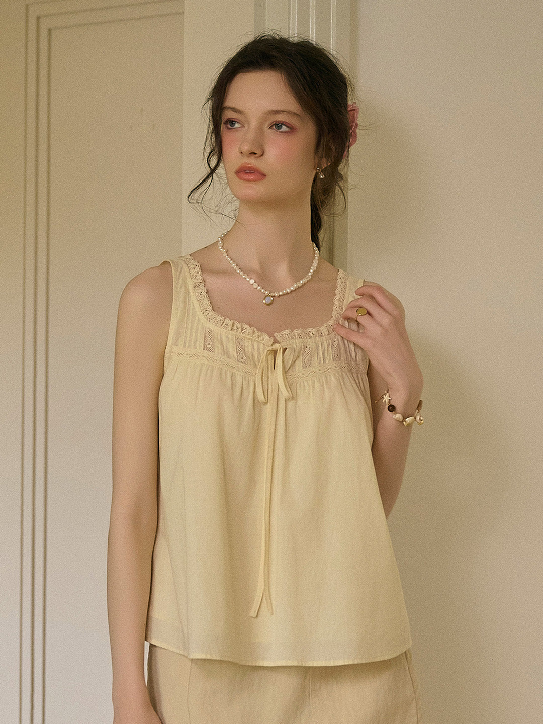 Bellamy Square Neck Sleeveless 100% Cotton Top