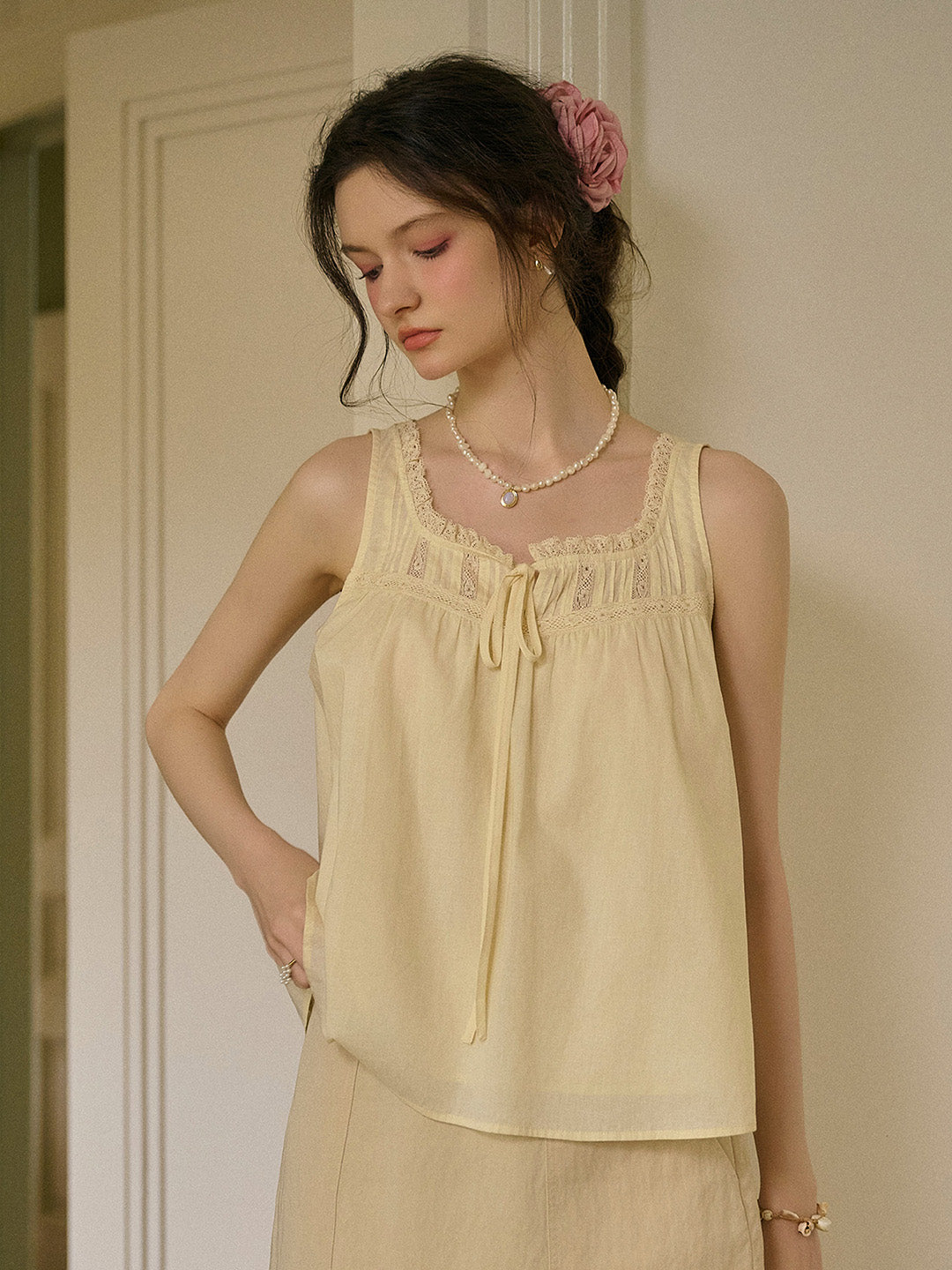 Bellamy Square Neck Sleeveless 100% Cotton Top