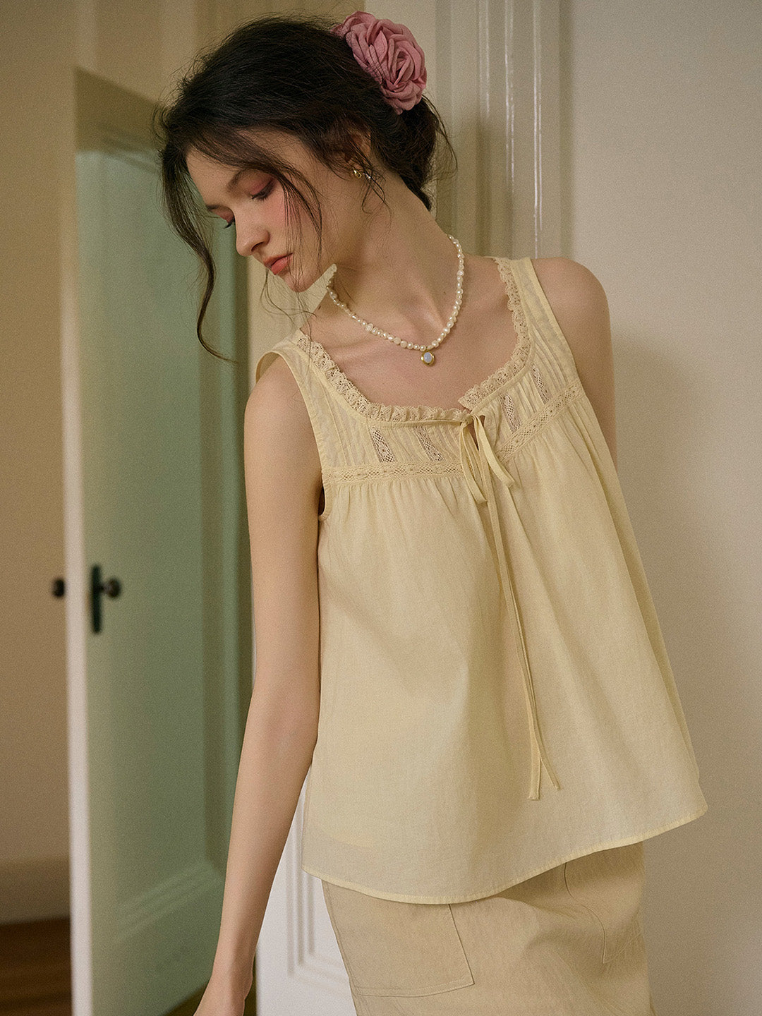 Bellamy Square Neck Sleeveless 100% Cotton Top