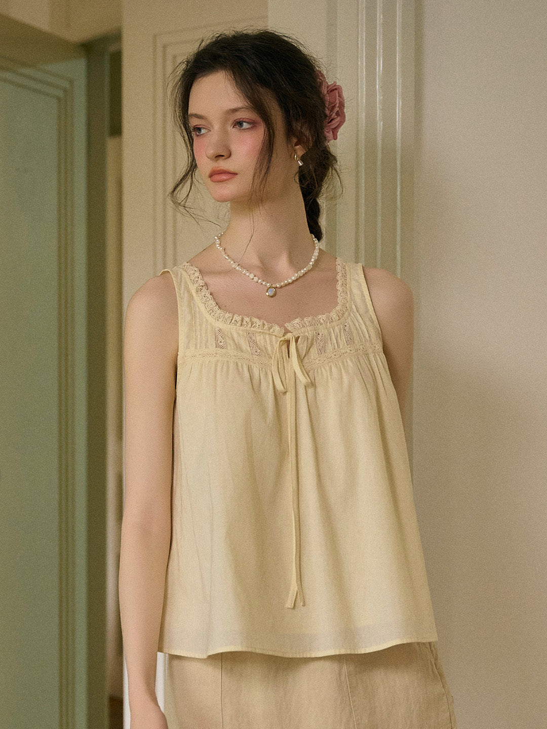 Bellamy Square Neck Sleeveless 100% Cotton Top