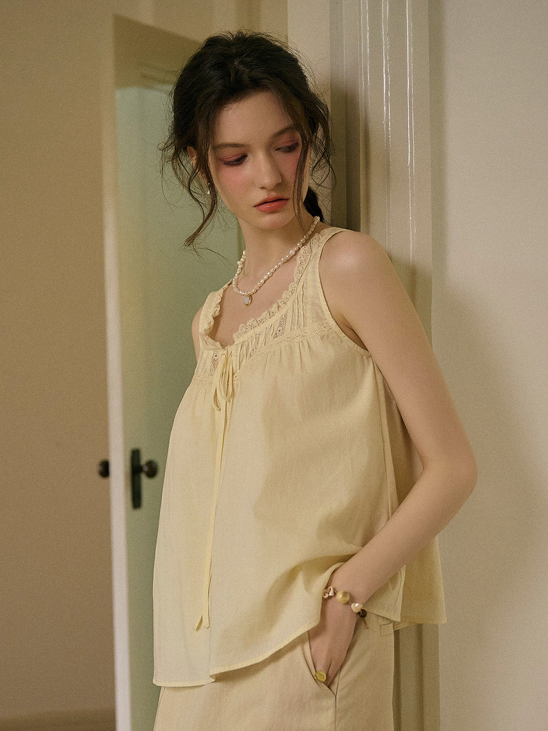 Bellamy Square Neck Sleeveless 100% Cotton Top