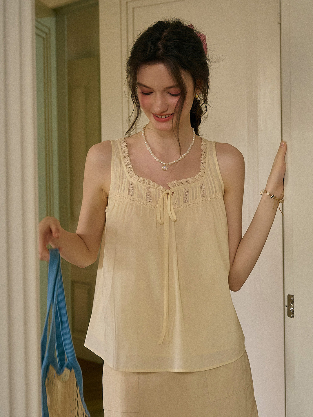 Bellamy Square Neck Sleeveless 100% Cotton Top