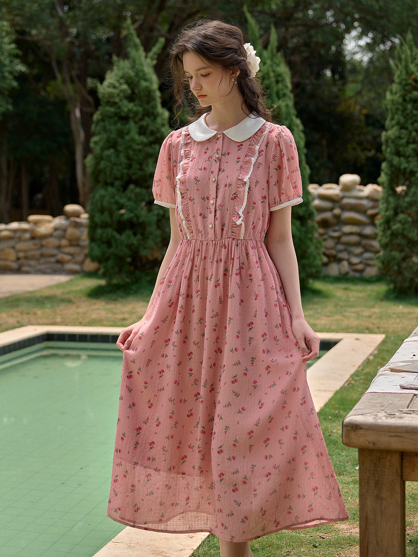 【Final Sale】Amanda Peter Pan Collar Floral Dress