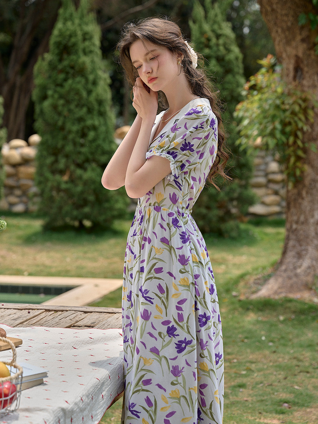 【Final Sale】Esmeralda V-Neck Ruffle Sleeve Dress