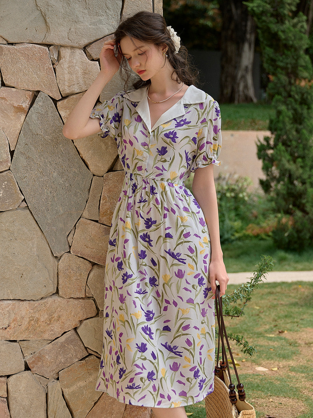 【Final Sale】Esmeralda V-Neck Ruffle Sleeve Dress