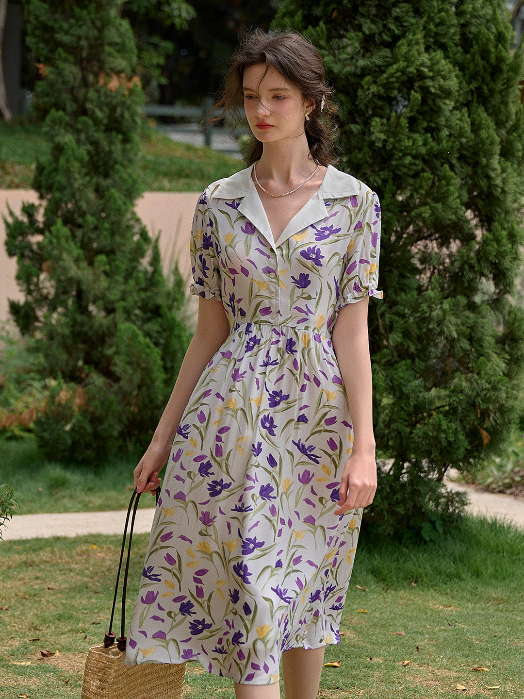 【Final Sale】Esmeralda V-Neck Ruffle Sleeve Dress