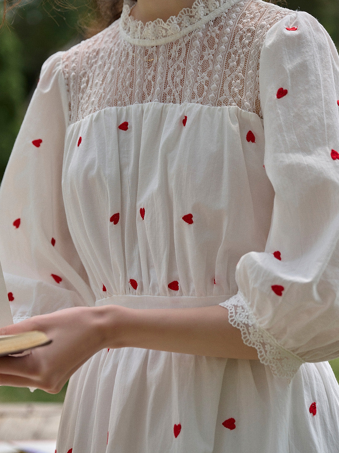 【Final Sale】Lennox Ruffle Neck 100% Cotton Dress - Blue