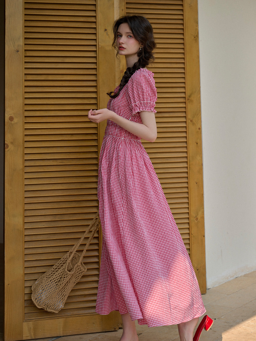 Valeria Round Neck Plaid Dress