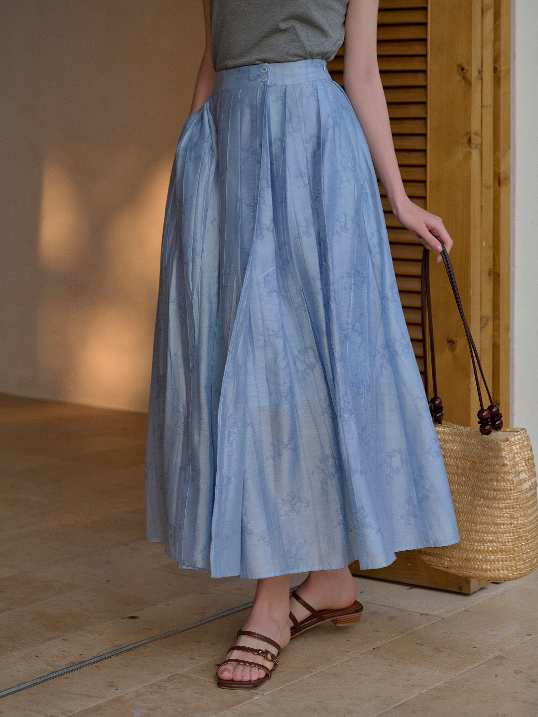 Peyton Pleated Midi Skirt