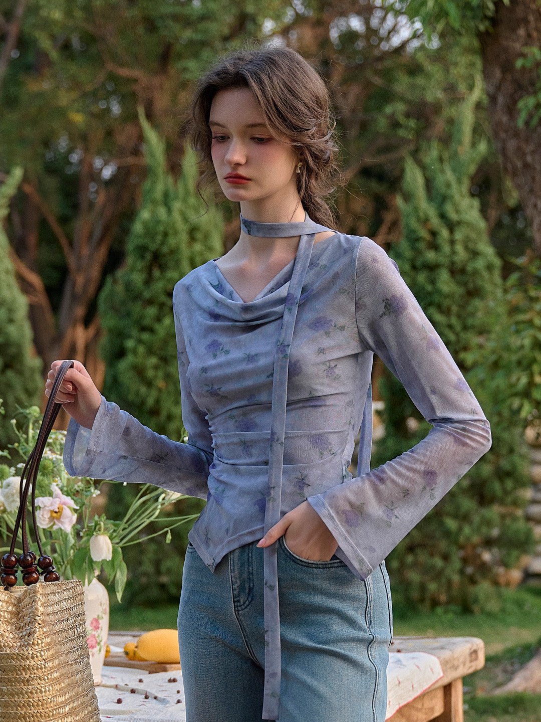 Bexley Cowl Neck Floral Blouse