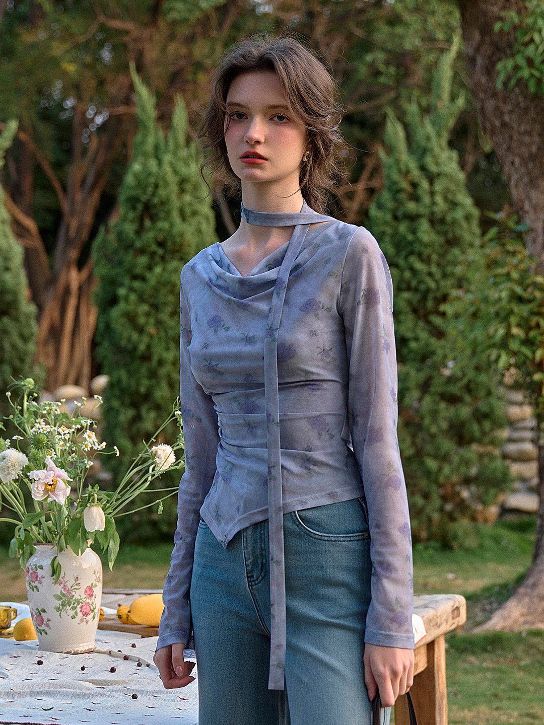 Bexley Cowl Neck Floral Blouse