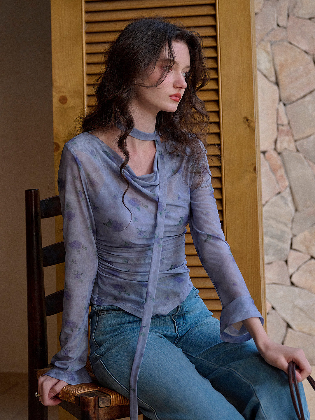 Bexley Cowl Neck Floral Blouse