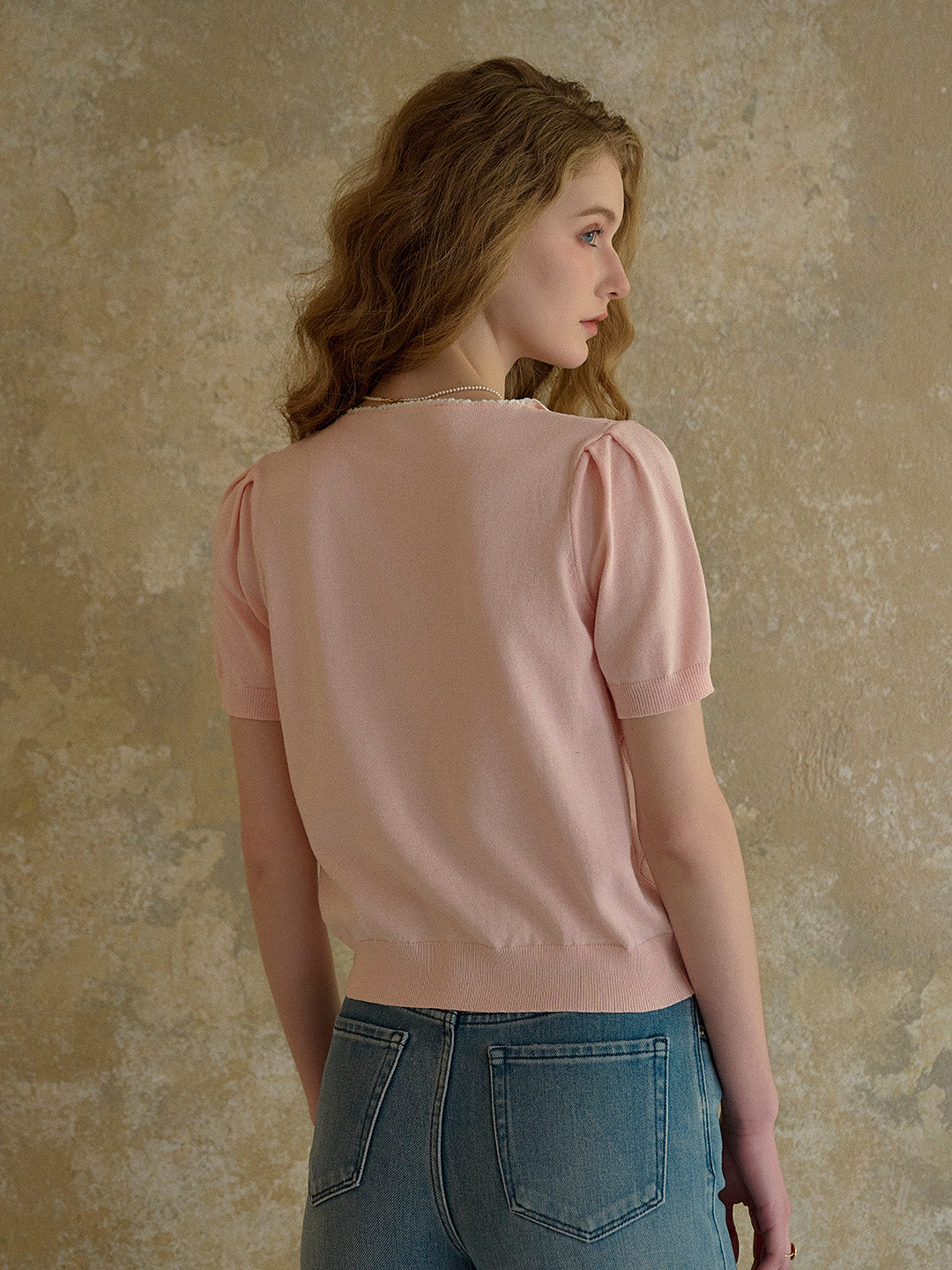 【Final Sale】Anneliese V-Neck Embroidery Knit Blouse