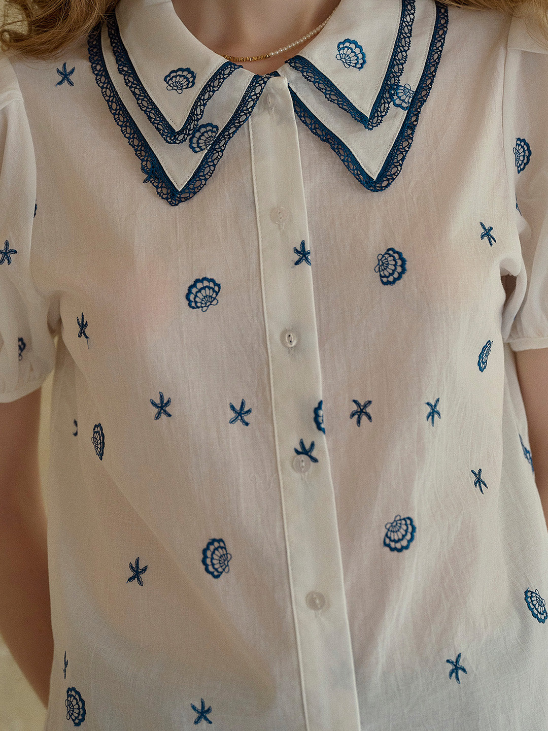 【Final Sale】Amaya Double Collar Stars Blouse