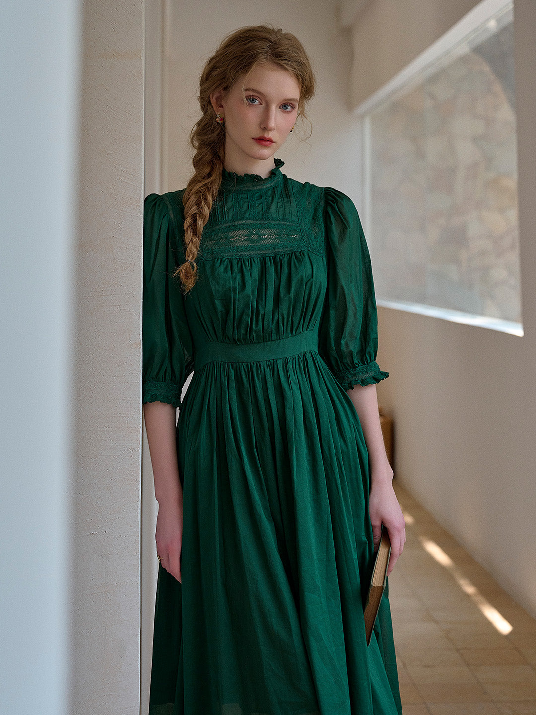 Averie Lace Panel Blue Dress