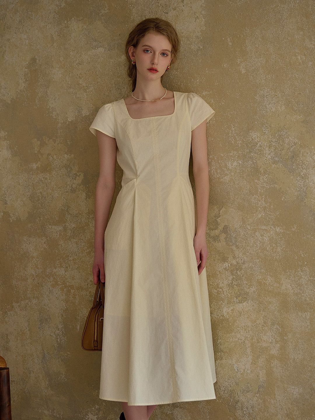 Sylvia Simple Square Neck 100% Cotton Dress
