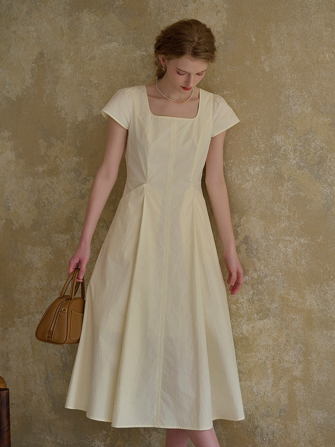 Sylvia Simple Square Neck 100% Cotton Dress