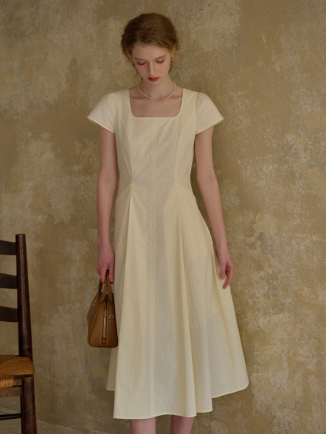 Sylvia Simple Square Neck 100% Cotton Dress