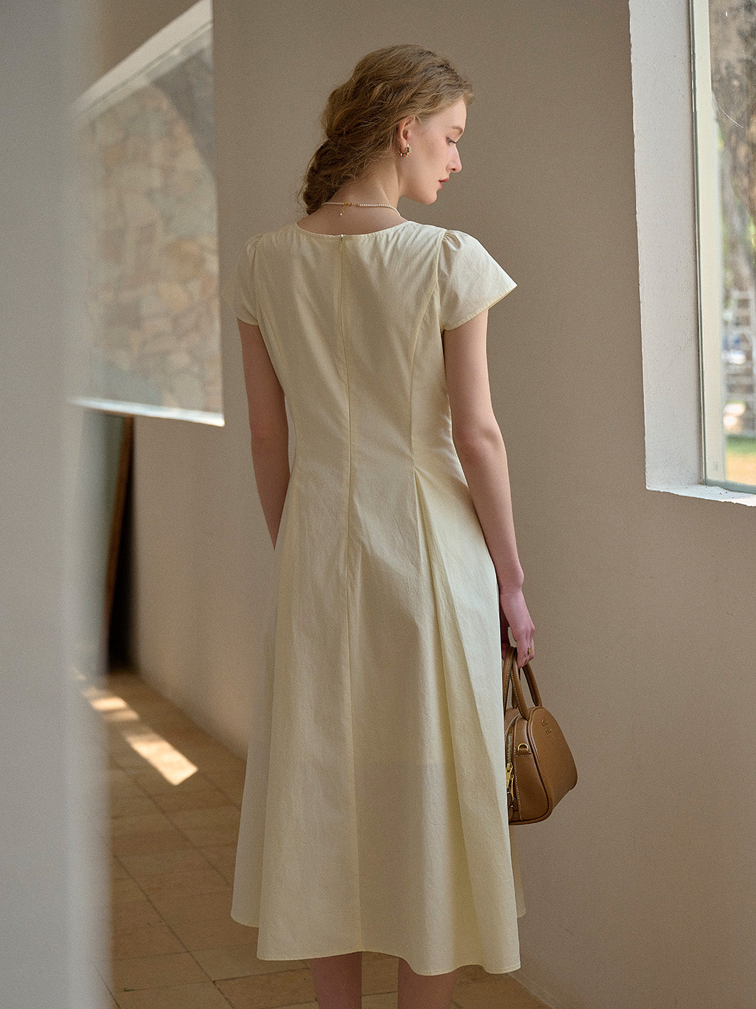 Sylvia Simple Square Neck 100% Cotton Dress