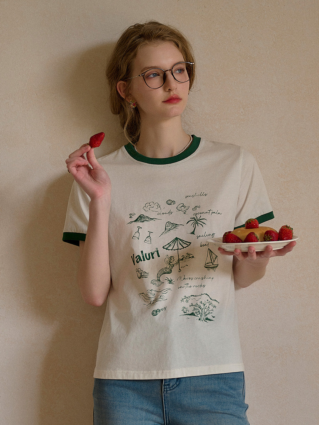 Samantha Round Neck Pattern T-shirt