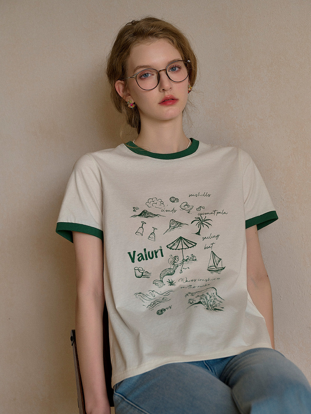 Samantha Round Neck Pattern T-shirt