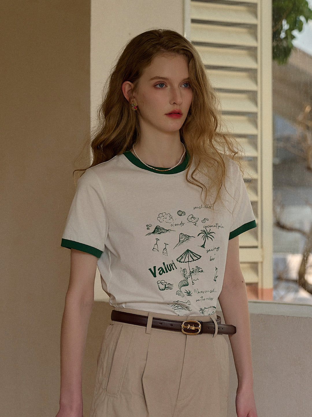 Samantha Round Neck Pattern T-shirt