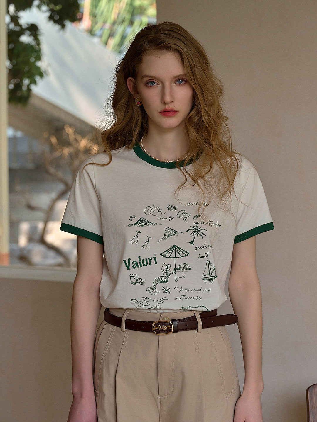 Samantha Round Neck Pattern T-shirt