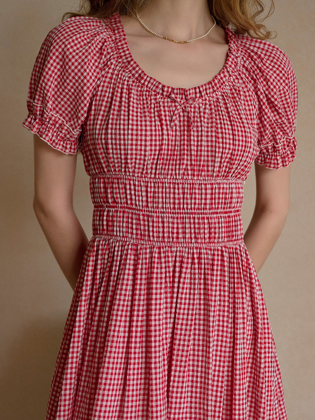 Valeria Round Neck Plaid Dress