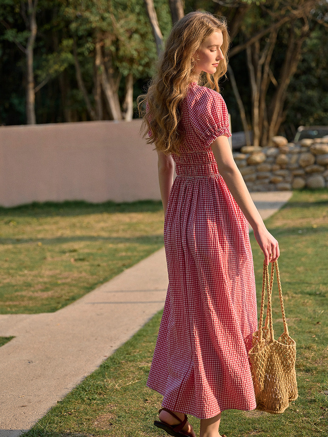 Valeria Round Neck Plaid Dress